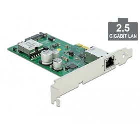   Delock PCI Express x1 kártya - 1 x 2,5 Gigabit LAN PoE+ Alacsony profilú formatényező (DL-89019)