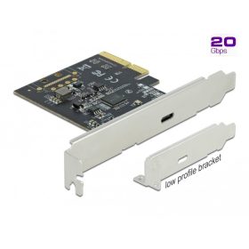   Delock PCI Express x4 Kártya - 1 x külső SuperSpeed USB 20 Gbps (USB 3.2 Gen 2x2) USB Type-C  hüvely (DL-89036)