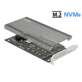   Delock PCI Express x16 kártya - 4 x belső NVMe M.2 M-kulcsok (DL-89044)