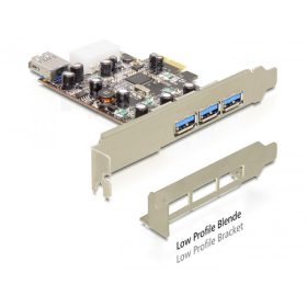   Delock PCI Expressz kártya> 3 x külső + 1 x belső USB 3.0 (DL-89281)