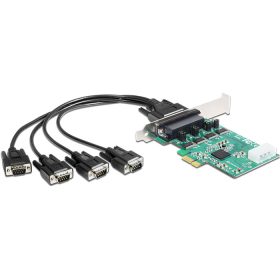   Delock PCI Express kártya > 4 x soros RS-232 nagy sebességű 921K tápfeszültséggel (DL-89335)