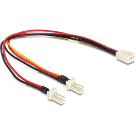   Delock kábel, Molex 3 pin anya > 2 x Molex 3 pin apa (ventillátor), 22 cm (DL-89343)