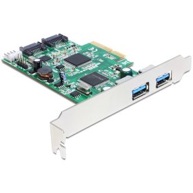   Delock PCI Express kártya > 2 x külső USB 3.0, 2 x belső SATA 6 Gb/s (DL-89359)