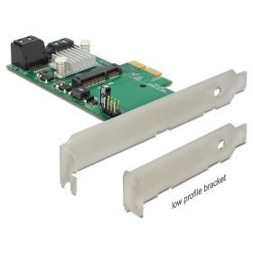   Delock PCI Express-kártya > Hibrid 3 x belső SATA 6 Gb/s + 1 x belső mSATA (DL-89371)