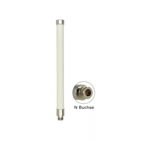   DELOCK WLAN antenna 802.11 AC/A/H/B/G/N 6 ~ 8 dBi 280 MM mindenirányú pálca rögzíthető véggel, fehér (DL-89440)