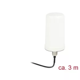   Delock WLAN antenna RP-SMA 802.11 ac/a/h/b/g/n 0 dBi 3 m ULA100 egyirányű, fehér, kültéri (DL-89449)