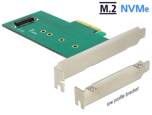 Delock PCI Express x4 Kártya > 1 x belső NVMe M.2 Key M 110 mm - alacsony profilú, 39 Gbps