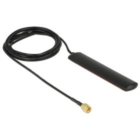   Delock GSM UMTS LTE WLAN 2,4 GHz-es antenna SMA Plug 2 dBi 2dBi mindenirányú ragasztásos rögzítéssel (DL-89491)