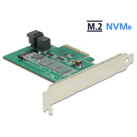  Delock PCI Express-kártya > 1 x belso NVMe M.2 PCIe / 1 x belso SFF-8643 NVMe   alacsony profilú for (DL-89517)