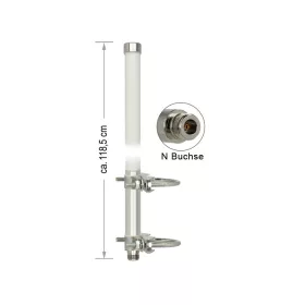   Delock WLAN Antenna N Jack 802.11 b/g/n 12 dBi 118,5 cm-es minden irányú, fix pólusra szerelhető (DL-89538)
