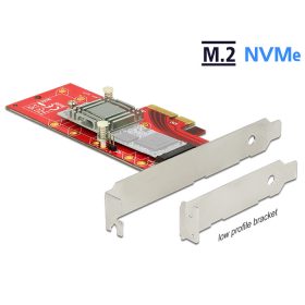   Delock PCI Express x4 kártya > 1 x belső NVMe M.2 Key M 110 mm hűtőbordával - alacsony profilú (DL-89577)