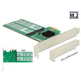   Delock PCI Express Kártya > 4 x belső M.2 Key B - alacsony profilú formatényező (DL-89588)