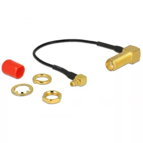   Delock Antenna kábel SMA 90  anya válaszfali csatlakozóval > MMCX 90  csatlakozó 10 cm 1.37 menethos (DL-89626)