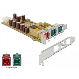   Delock PoweredUSB PCI Express kártya > 1 x 24 V + 2 x 12 V (DL-89655)