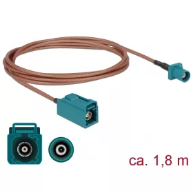   Delock Antennakábel FAKRA Z-dugó > FAKRA Z-hüvely RG-316 1,8 m (DL-89659)