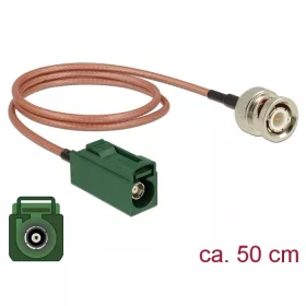   Delock Antenna kábel FAKRA E-hüvely > BNC-dugó RG-316 50 cm (DL-89681)