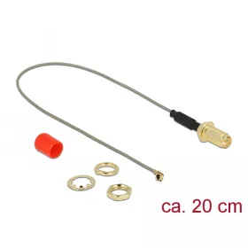   Delock Antenna kábel RP-SMA anya> MHF / U.FL-LP-068 apa csatlakozó 1.13 20 cm menethossz 10 mm (DL-89831)