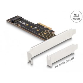   Delock PCI Express x4-kártya - 1 x belső NVMe M.2 Key M 110 mm - alacsony profilú formatényező (DL-89836)
