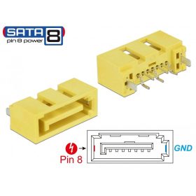 Delock Csatlakozó SATA 6 Gb/s apa 8 tus táp (DL-89886)