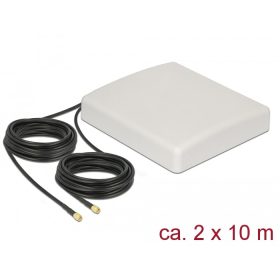   Delock LTE MIMO antenna 2 x SMA dugó 8 dBi irányított 8 dBi RG-58 csatlakozókábellel 10 m fehér kült (DL-89891)