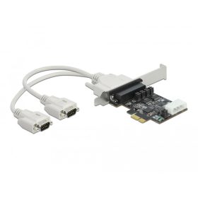   Delock PCI Express Kártya > 2 x soros RS-232 tápfeszültséggel 5 V / 12 V (DL-89909)