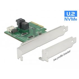  Delock PCI Express x4 kártya U.2 NVMe - 1 x belső SFF-8654 4i és 1 x belső SFF-8643   alacsony profi (DL-89923)