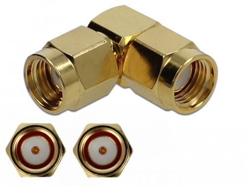 Delock Adapter RP-SMA-dugó apa RP-SMA-dugó 90  10 GHz