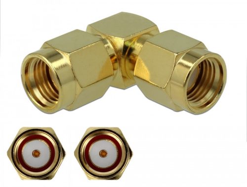 Delock Adapter RP-SMA-dugó apa RP-SMA-dugó 90  3 GHz