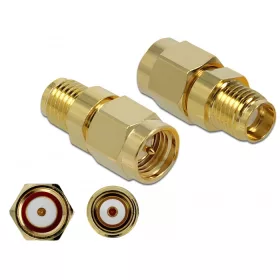   Delock Adapter SMA-dugó apa SMA csatlakozóhüvely 10 GHz (DL-89972)
