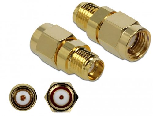 Delock Adapter RP-SMA-dugó apa SMA csatlakozóhüvely 10 GHz