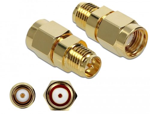 Delock Adapter RP-SMA-dugó apa RP-SMA csatlakozóhüvely 10 GHz