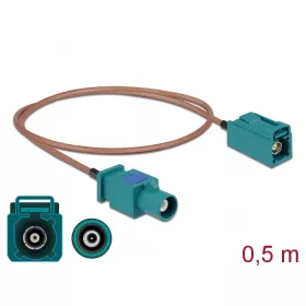   Delock Antennakábel FAKRA Z-dugó > FAKRA Z-hüvely RG-316 0,5 m (DL-90002)