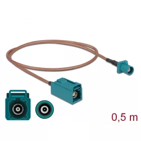   Delock Antennakábel FAKRA Z-dugó > FAKRA Z-hüvely RG-316 0,5 m (DL-90004)