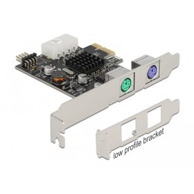   Delock PCI Express x1 kártya 2 x PS/2 porttal és 1 x USB tűfejjel - alacsony profilú formatényező (DL-90049)