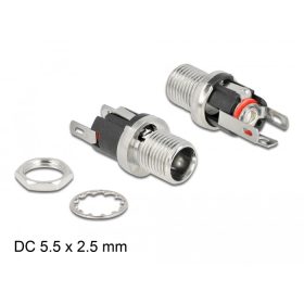   Delock DC csatlakozó anya 5,5 x 2,5 x 12,0 mm-es forrasztott foglalatfej verzióval (DL-90057)