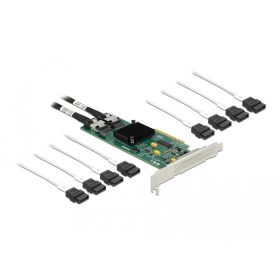   Delock 8 portos SATA PCI Express x8 Kártya kapcsolódó kábellel (DL-90061)
