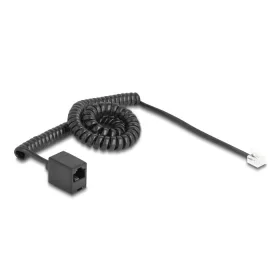   Delock Telefon csavart kábel RJ11 apa - RJ45 anya fekete színű 3 m (DL-90064)
