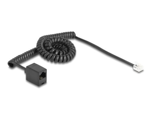 Delock Telefon csavart kábel RJ11 apa - RJ45 anya fekete színű 3 m