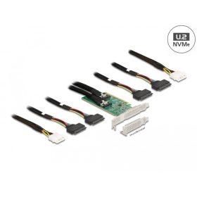   Delock PCI Express 4.0 x16 kártya - 4 x SFF-8639 NVMe - elágazás - alacsony profilú formatényező (DL-90077)