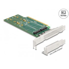   Delock PCI Express 4.0 x16 kártya - 4 x belső NVMe M.2 Key M 110 mm - elágazás - alacsony profilú formatényező (DL-90090)