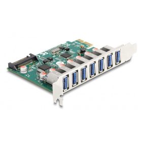   Delock PCI Express x1 Kártya -7 x külső USB 5 Gbps A-típusú anya (DL-90104)