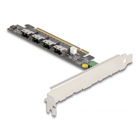   Delock PCI Express 16 kártya 4 x belső SFF-8654 4i NVMe-hez - elágazás (DL-90111)