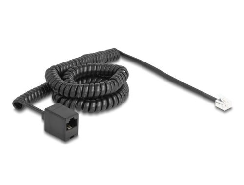 Delock Telefon csavart kábel RJ11 apa - RJ45 anya fekete színű 5 m
