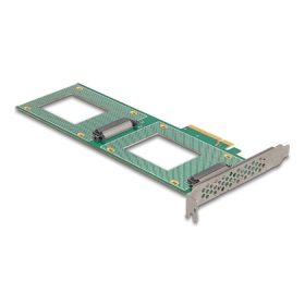   Delock PCI Express 4.0 x8 kártya - 2 x belső U.2 NVMe SFF-8639 - elágazás (H x Sz 236 x 87 mm) (DL-90151)