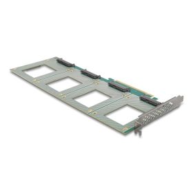   Delock PCI Express 4.0 x16 kártya - 4 x belső U.2 NVMe SFF-8639 - elágazás (H x Sz 288 x 122 mm) (DL-90169)