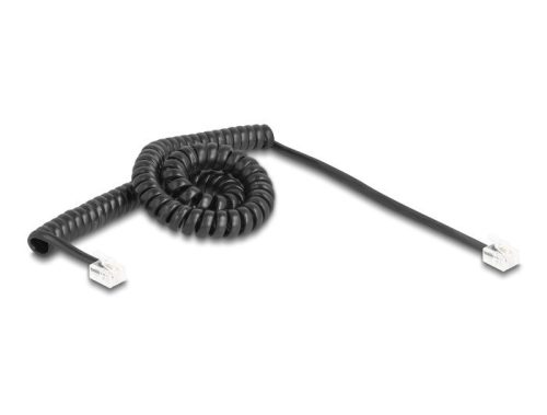 Delock Telefon csavart kábel RJ11 apa - RJ11 apa fekete színű 3 m