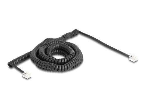 Delock Telefon csavart kábel RJ11 apa - RJ11 apa fekete színű 10 m