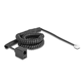   Delock Telefon csavart kábel RJ11 apa - RJ11 anya fekete színű 5 m (DL-90233)