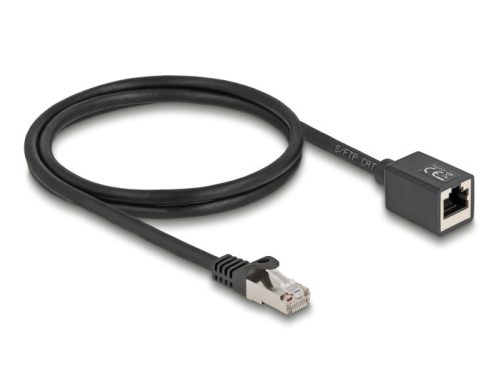 Delock Hálózat bővítő kábel RJ45 apa - RJ45 anya Cat.6A S/FTP 1 m fekete