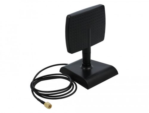 Delock WLAN WiFi 6 Antenna RP-SMA apa 4 - 6 dBi irányított, mágneses talppal dönthető csatlakozóval